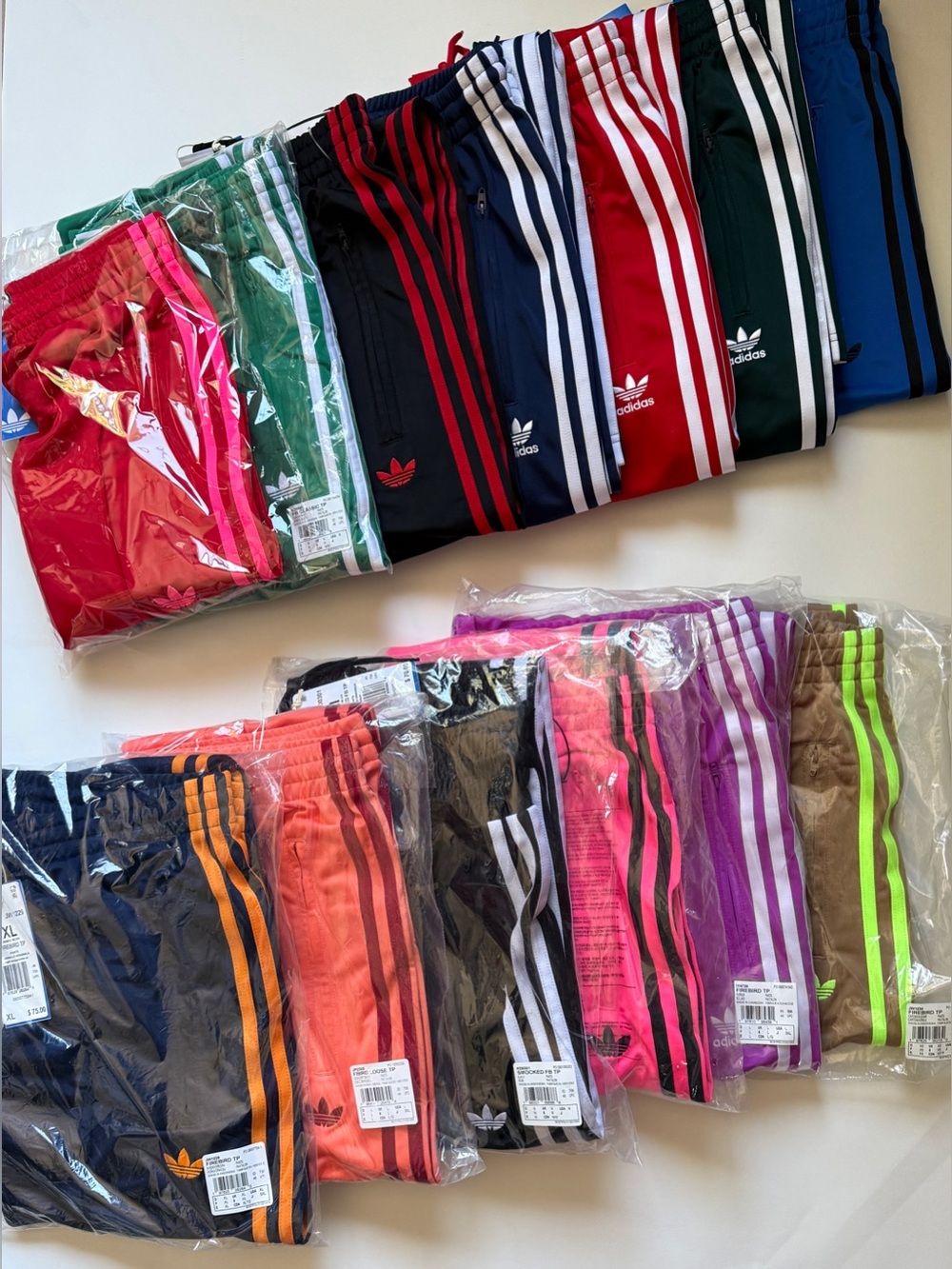 adidas Women’s Classic Firebird Track Pants Dark Green w/Italy Stripes KC6558 - Picture 3 of 12